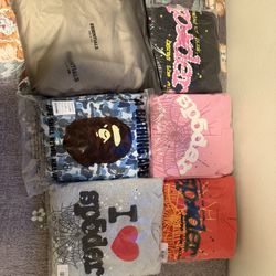 Spider Hoodie and Essential Hoodie and Bape Hoodie 