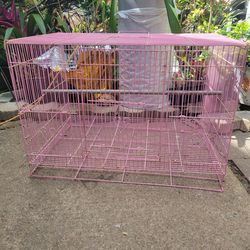 Pink medium bird cage clean and ready to use