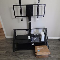 Glass top tv stand & small ikea DR table