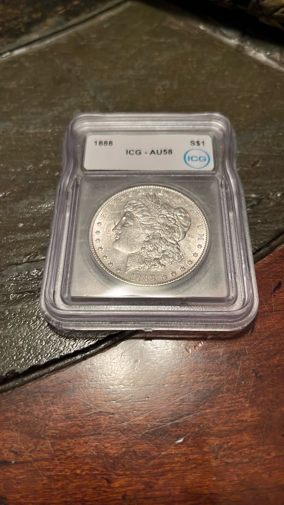 1888 Morgan Silver Dollar Graded AU58 ICG NEW!