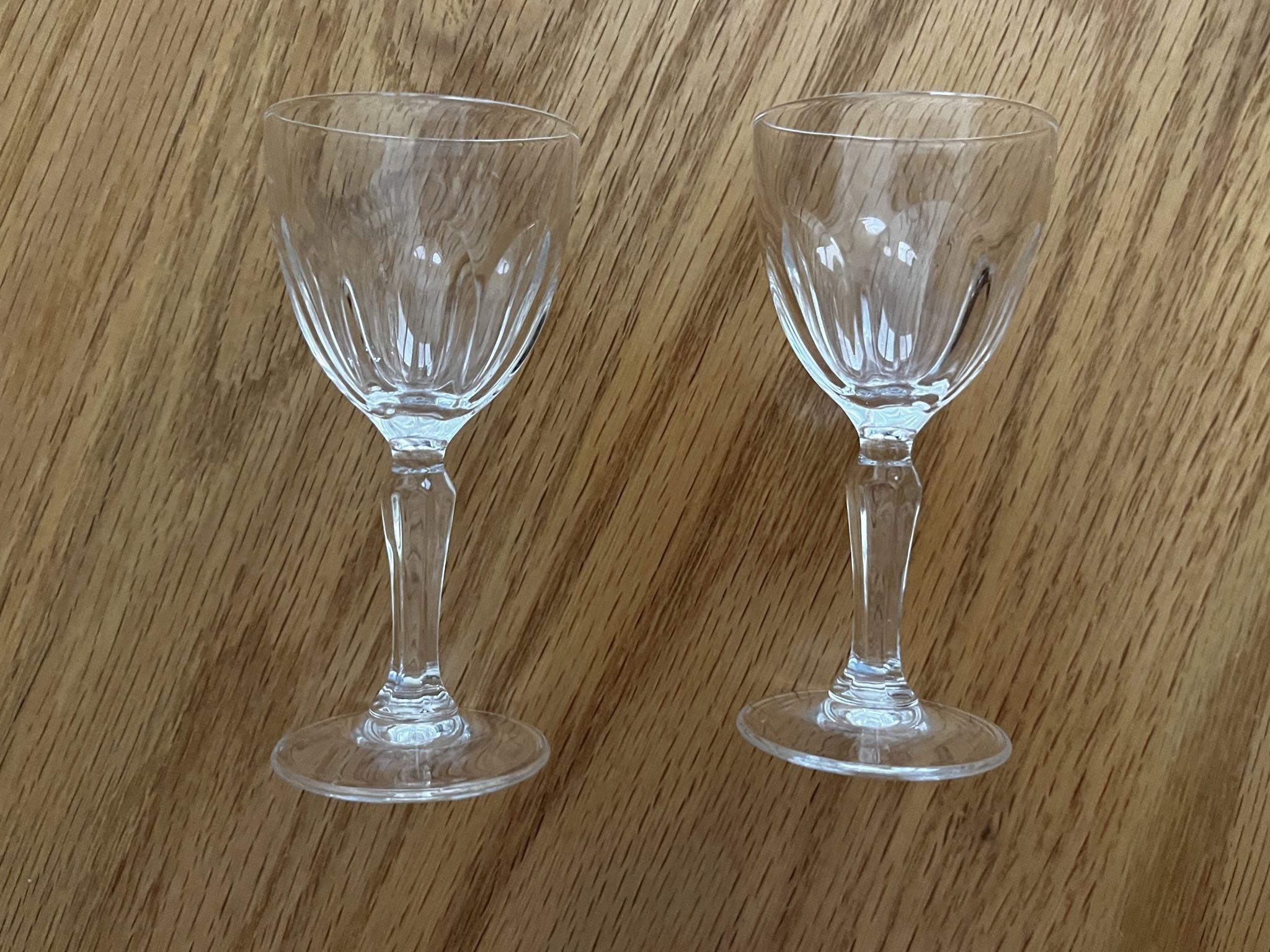 Set of 2 Vintage Cristal D'Arques- Durand Washington Pattern Cordial Glasses