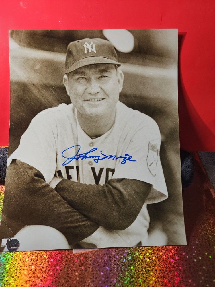 Johnny Mize HOF Autographed 8x10 B/ W Photo New York Yankees W/coa