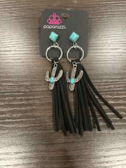 Turquoise cactus earrings