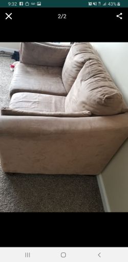 Microfiber loveseat, smoke and petfree home