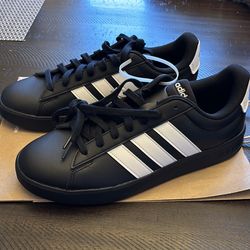 Adidas Grand Court Cloudfoam Shoes Size 10 Black White New