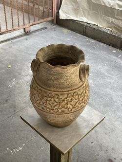terra-cotta vase 14” X 5” X7”