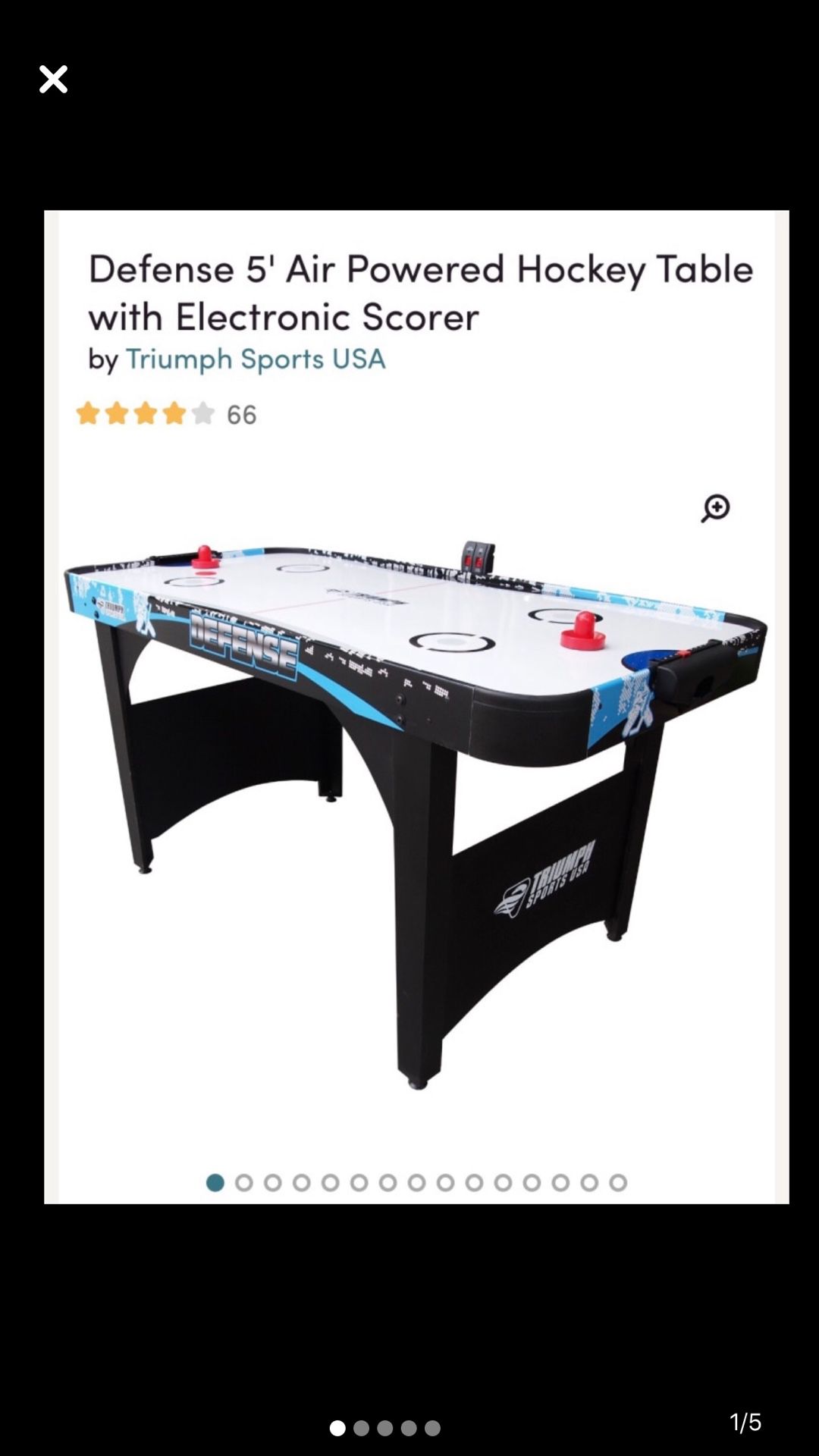 Defense 5 electric powered Air Hockey table