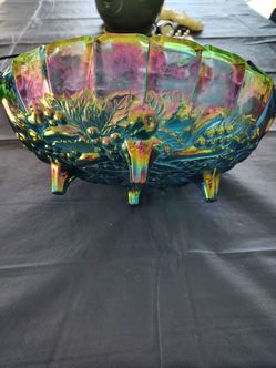 Carnival glass fruit bowl