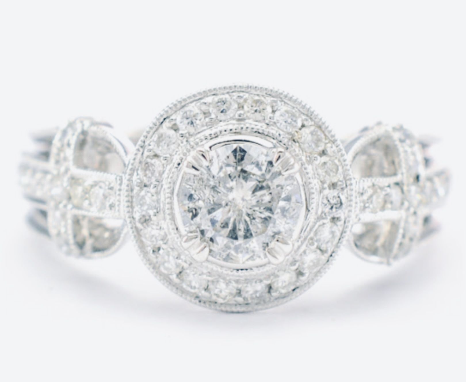 Custom, Made, One Of A Kind — 1.11ctw Diamond Halo Ring Custom Ring Appraisal $5800+