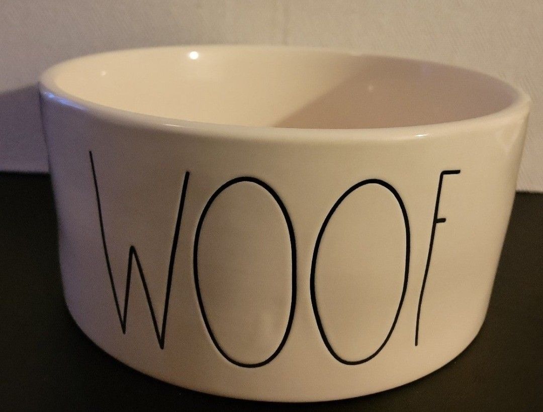 Rae Dunn WOOF  Dog Bowl Large