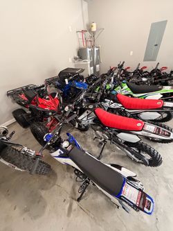 Lot of Mini Dirt Bikes and ATVs