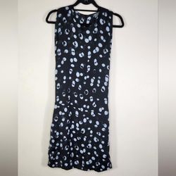 Vince Polka Dot Sleeveless Sheath Dress Back Tie Waist Size M
