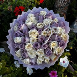 PURPLE AND WHITE BOUQUET