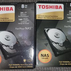 Toshiba 8TB Nas Drives