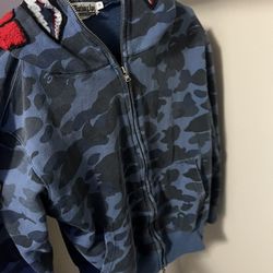 Blue bape full zip up