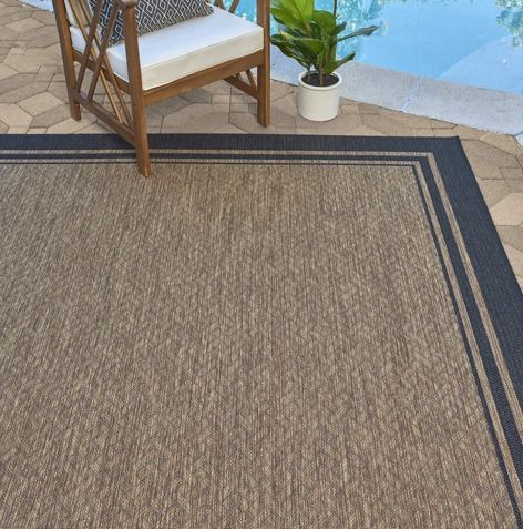 Gertmenian Indoor Outdoor Area Rug, Classic Flatweave, Washable, Stain & UV Resistant Carpet, Deck