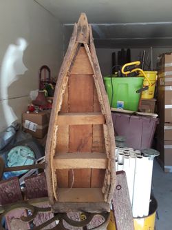 Small wooden boat canoe handmade 17 in Long buy Six Wide
