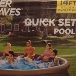 Pool 14 Ft X36 In  Quick Set Sumer Waves   Filther And Pump New