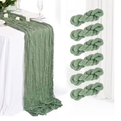 6 Pack Cloth Table Runner Sage