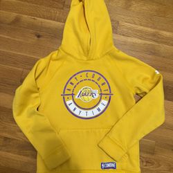 Under Armour Cold Gear Los Angeles Lakers Hoodie Yellow Kids Youth Medium