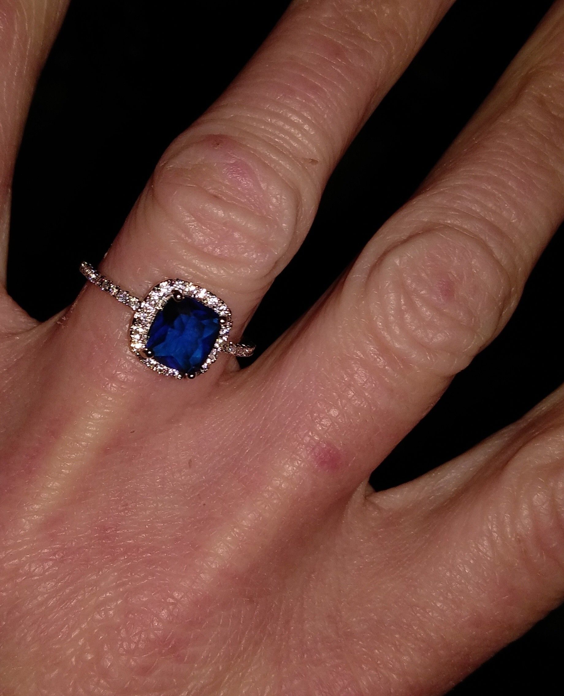 Blue & White Topaz Ring