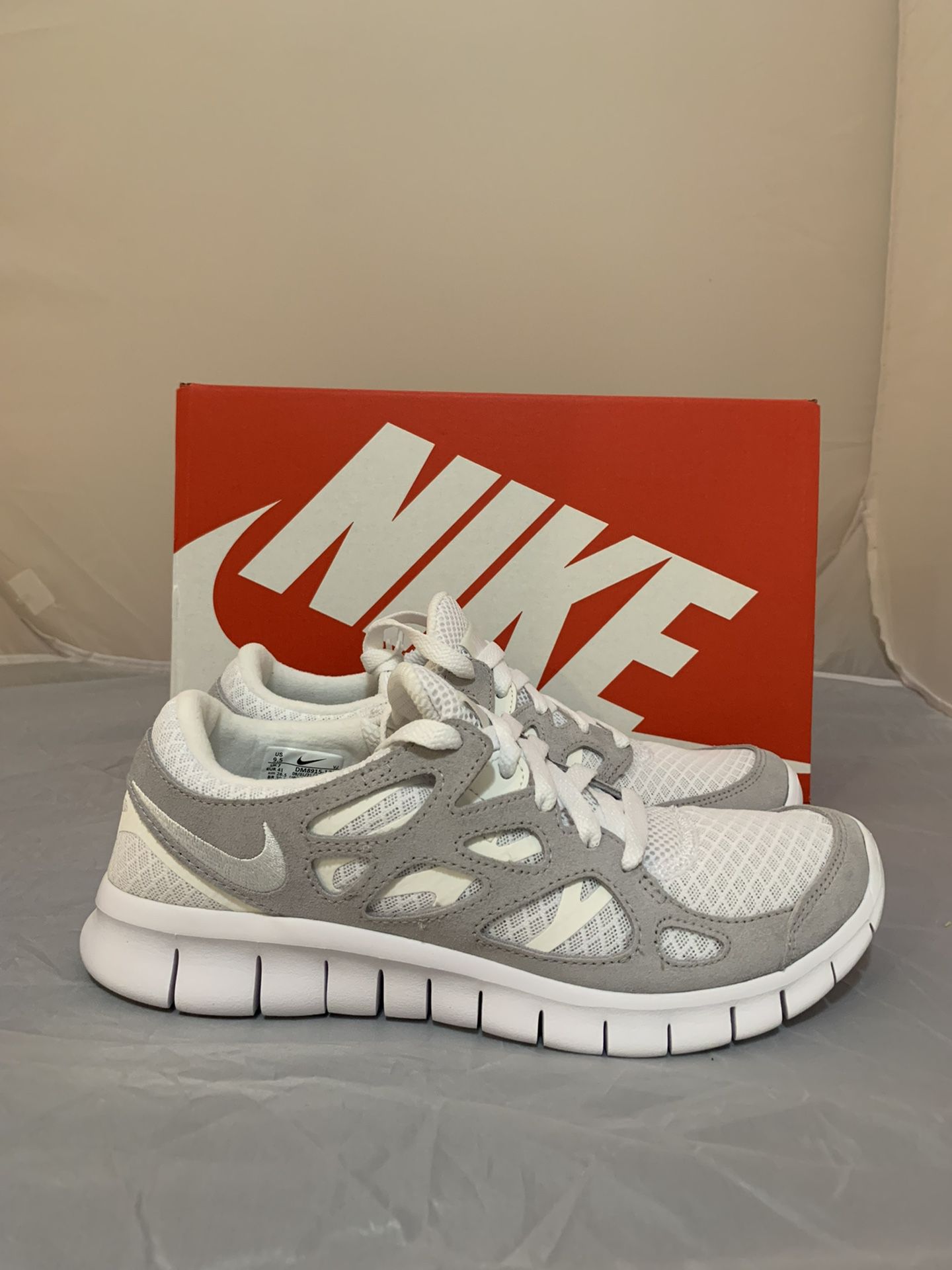 Nike free run 2 white gray womens running shoes size 9.5 dm8915 100