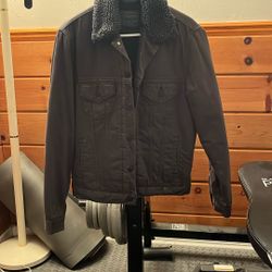 Small Dark Grey Sherpa Collar Jacket 