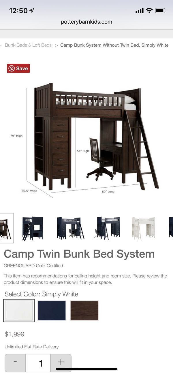 Pottery Barn Camp Bunk Bed With Desk And Chair For In Miami Pottery Barn Camp Bunk Bed With Desk And Chair