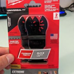 Milwaukee 1-3/8 in. Carbide Universal Fit Extreme Metal Cutting Multi-Tool Oscillating Blade (2-Pack)