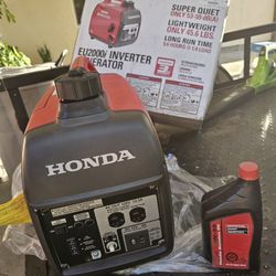 NEW HONDA GENERATOR EU 2000I inverter BRAND NEW SUPER QUIET ,LONG RUN TIME 9.6HRS PORTABLE GASOLINE FOR ANY QUESTION TEXT ME PLEASE HABLO ESPAÑOL THAN