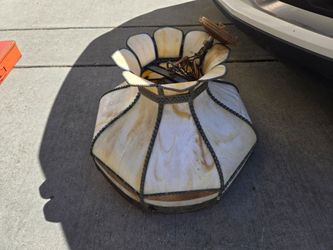 Vintage Slag Glass Hanging Chandelier
