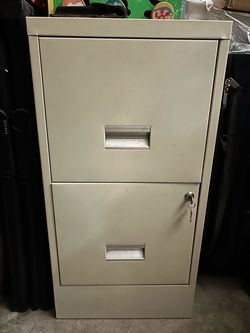 2-Drawer Metal Filing Cabinet with Lock