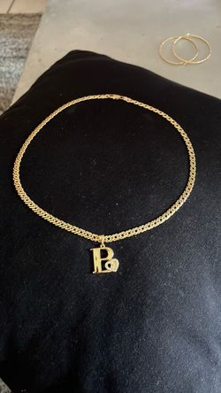 Gold-Tone 'B' Initial Pendant Necklace