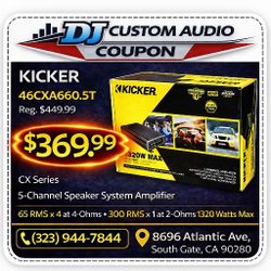 Kicker CX Series 5 Channel Speaker System Amplifier 1320 Watts 46CXA660.5T 🚨 Payment Options Available 🚨 No Credit Needed 🚨 