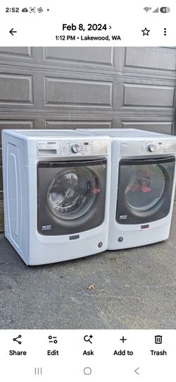 MAYTAG XL Capacity 5.0 cuft washer and 9.4 cuft Electric Dryer. Works Perfect. 30 Days warranty