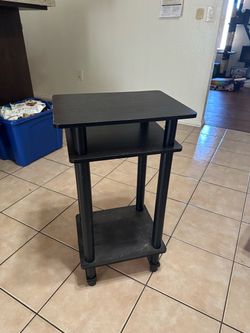 Black wood end table