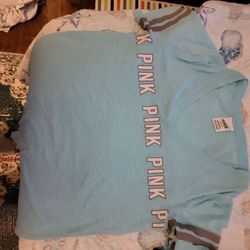 Gently used Victoria secret pink light blue 🩵 tshirts size medium