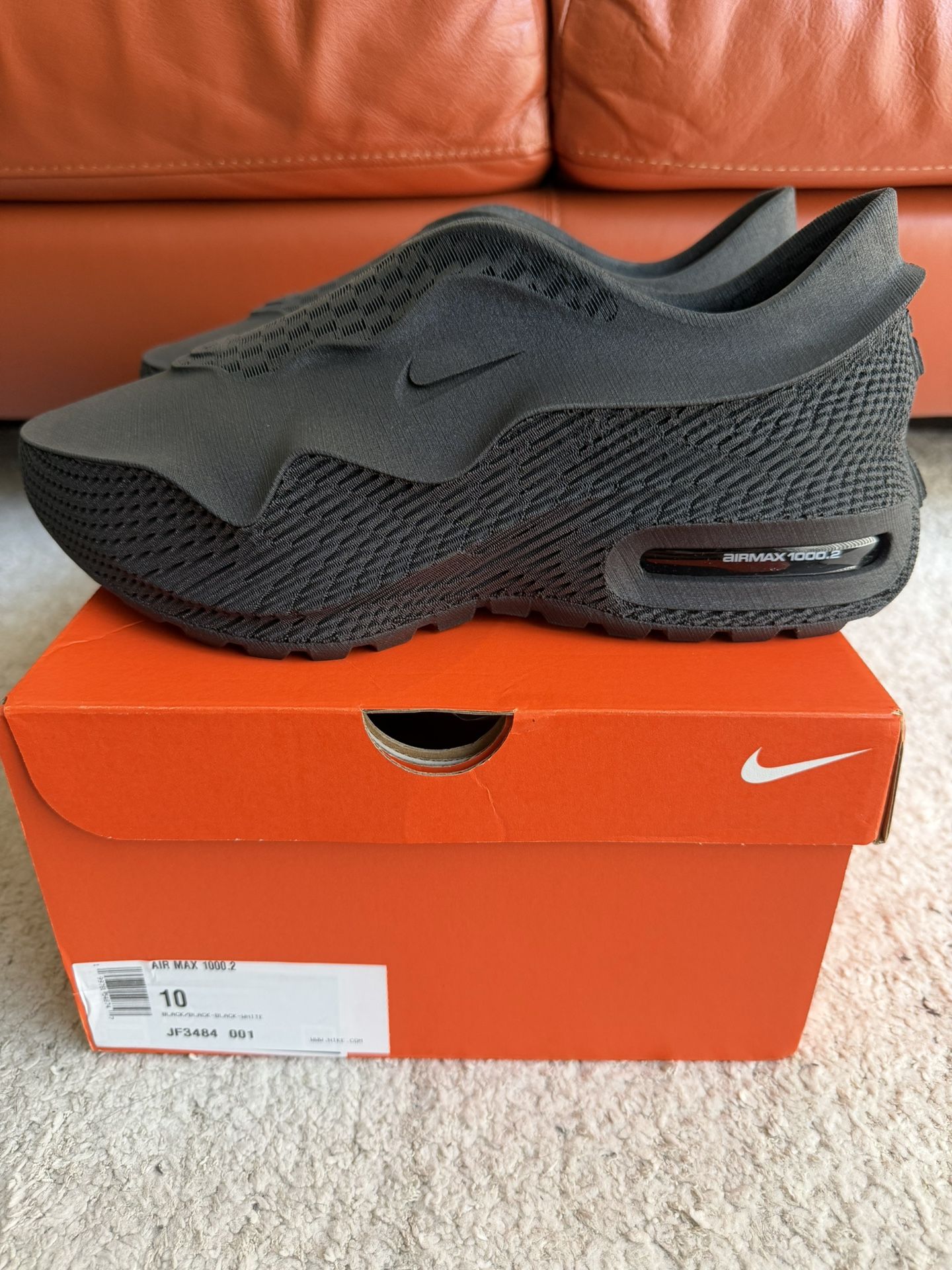 nike air max 1000.2 black size 10 new