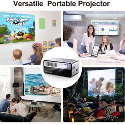 Crenova WiFi Projector with Bluetooth,170 ANSI Lumen Home Projector, Portable Mini DLP Projector 1080p Supported with 7000 mAh Built-in Battery & ±45°