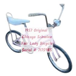 1957 Chicago Schwinn Fair Lady Bicycle 