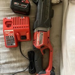 Milwaukee M18 Fuel Brushless Super Hawg 2809-20 Right Angle Drill With New Charger And Like New XC 5.0 Battery Great Deal