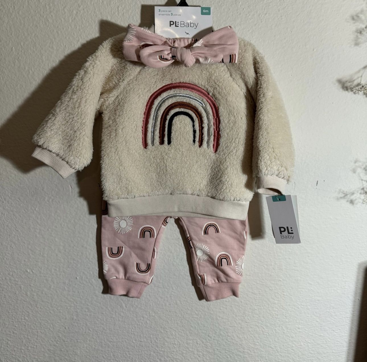 PL Baby by Petit Lem 3-Piece Rainbow Teddy Bear Set (Baby Girls)