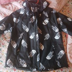 Women's Black And White North Face Extra Small Windbreaker
