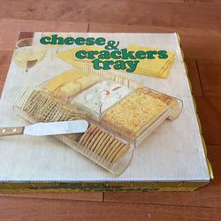 VTG Cheese & Cracker Tray Plastic 1960-70’s In Original Box
