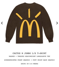 TRAVIS SCOTT MCDONALDS CACTUS JACK M JUMBO LS T SHIRT MEDIUM CONFIRMED