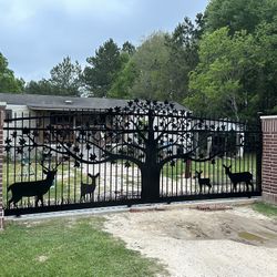 Custom Tree And Deer Gate