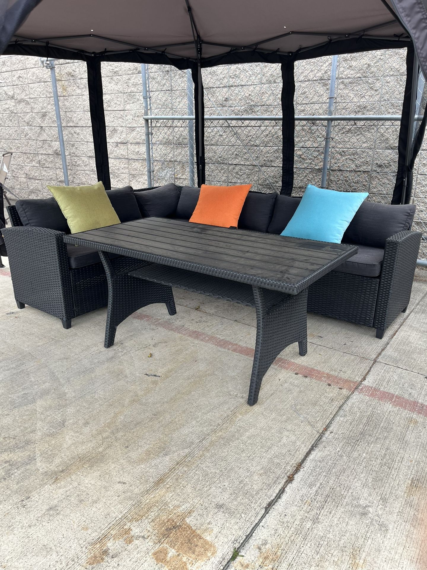 Patio Furniture Outdoor Dining Table Bench Set