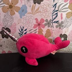 Pink narwhal plush