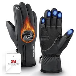 Winter Gloves Men Women Made with 3M Thinsalute, -20°F GEANI-TEX™ Waterproof Ski Gloves for Cold Weather, 5-Layer Thermal Snow Gloves, 10 Touchscreen
