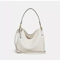 Coach Shay Shoulder Leather Handbag Bag Purse In Chalk